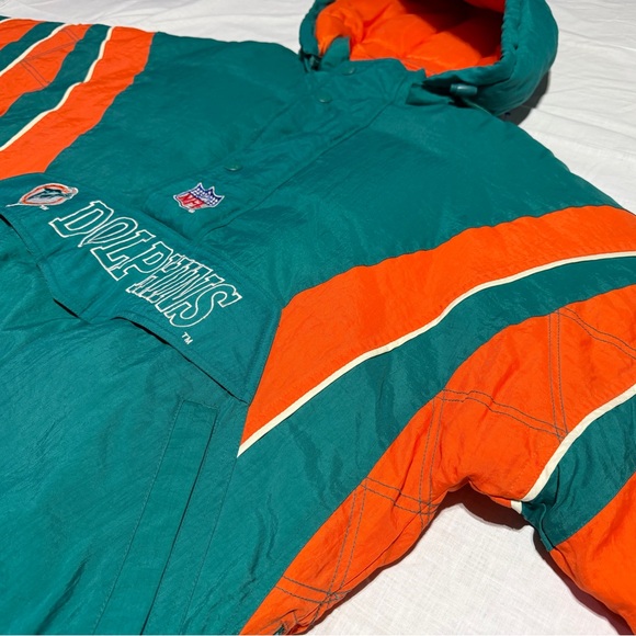 Vintage 90s! Pro Line Authentic Starter Miami Dolphins NFL Pullover Jacket. - Picture 3 of 5